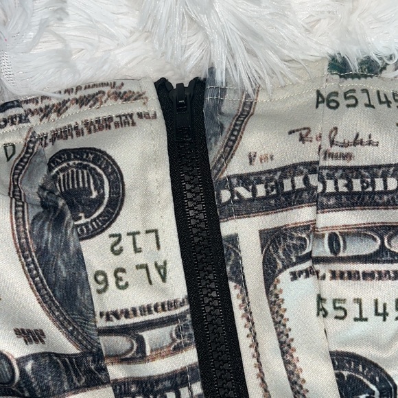 sz small money print zip tibe top crop - Picture 2 of 3